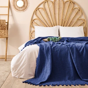 Soft Venna Çift Kişilik Yatak Örtüsü - Indigo - 200X230 cm