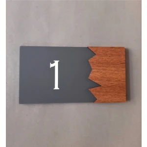 Wooden Serisi Pleksi Kapı Numarası