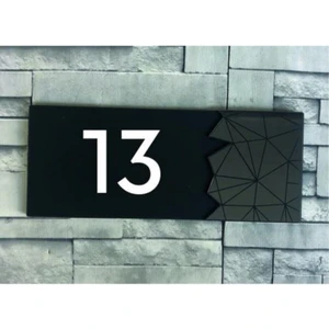 Dekoratif Aynalı Füme Kapı Numarası - 13