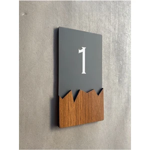 Wooden Serisi Dikey Kapı Numarası