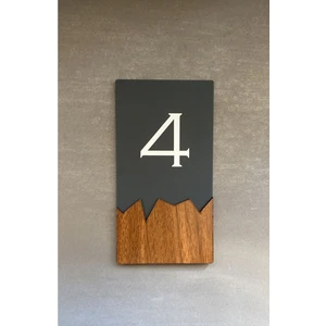 Wooden Serisi Dikey Kapı Numarası