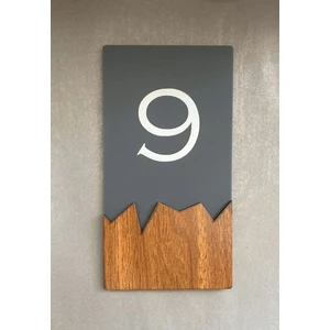 Wooden Serisi Dikey Kapı Numarası