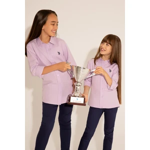 U.S. Polo Assn. Kız Çocuk Lila Gömlek Desenli 50289206-VR034