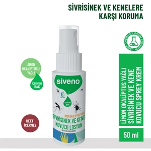 Sivrisinek ve Kene Kovucu Sprey Losyon Bitkisel Tüm Vücut İçin Seyahat Tatil Boy 50 ml