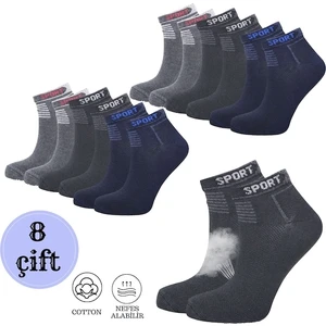 Kral Socks Erkek 8 Çift Pamuklu Basic Derbili Pamuklu Çorap