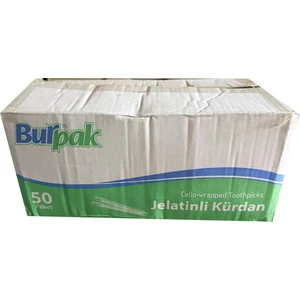 Jelatinli / Poşetli Ahşap Kürdan - 400 Adetlik 50 Paket