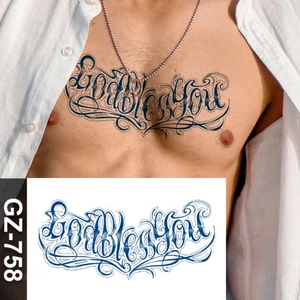 1 Ay Kalıcı Gerçekci Yazı Model Sırt Gögüs Geçici Dövme Tattoo