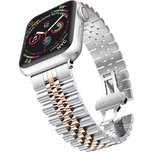 Apple Watch Uyumlu Seri 2 3 4 5 6 7 8 Se Ultra Uyumlu 42 44 45 49MM Paslanmaz Çelik Rolex Tasarım Kordon