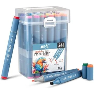 Art-X Sketch Marker Duo Çift Uçlu Marker Kalem 24 Renk Set
