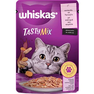 Pouch Tastymix Sos Içinde Somonlu ve Havuçlu Yetişkin Kedi Konservesi 6 Adet 85 gr
