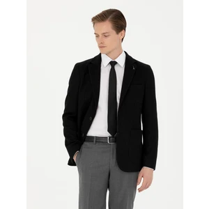 Erkek Siyah Slim Fit Yün Karışımlı Klasik Ceket 50272714-VR046