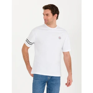 Erkek Beyaz Bisiklet Yaka Oversize T-Shirt 50266514-VR013