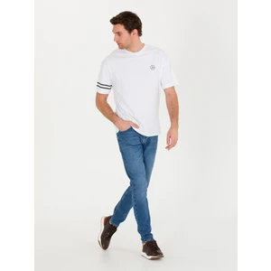 Erkek Beyaz Bisiklet Yaka Oversize T-Shirt 50266514-VR013