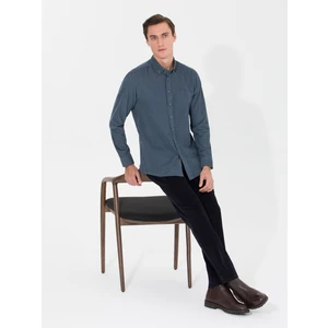 Erkek Lacivert Slim Fit Kanvas Pantolon 50259416-VR033