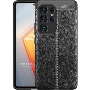 Samsung Galaxy S24 Ultra Uyumlu Deri Desenli Silikon Kılıf - Ultra Darbe Emici Kamera Korumalı Kapak