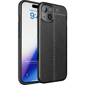 Apple iPhone 15 Uyumlu Deri Desenli Silikon Kılıf - Ultra Darbe Emici Kamera Korumalı Kapak