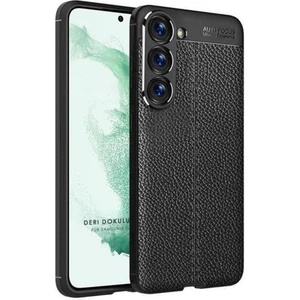 Samsung Galaxy S23 Plus 5G Uyumlu Deri Desenli Silikon Kılıf - Extra Darbe Emici Kamera Korumalı Kapak