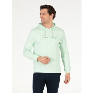 Erkek Mint %100 Pamuk Kapüşonlu Sweatshirt 50265562-VR090