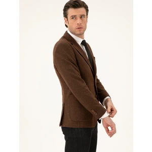 Erkek Kahverengi Slim Fit Ceket 50272714-VR029