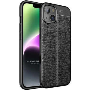 Apple iPhone 14 Uyumlu Deri Desenli Silikon Kılıf - Ultra Darbe Emici Kamera Korumalı Kapak