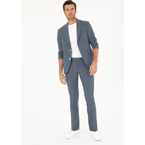 Erkek İndigo Slim Fit Yün Karışımlı Takım Elbise 50284890-VR028
