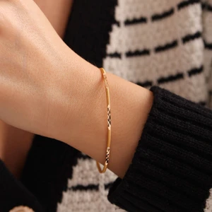 Sembol Gold Altın Ajda Bilezik Desenli