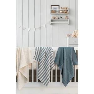 Müslin Örtü & Battaniye 3'lü Set %100 Pamuk  Oeko-teks Sertifikalı 80x70 CM