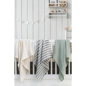 Müslin Örtü & Battaniye 3'lü Set %100 Pamuk  Oeko-teks Sertifikalı 80x70 CM