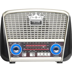 Mdr-8bt Plus Siyah-Altın Klasik Radyo Solar Panelli Usb-Tf Destekli Bluetooth