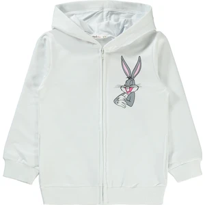 Bugs Bunny Kız Çocuk Hırka 6-9 Yaş Beyaz