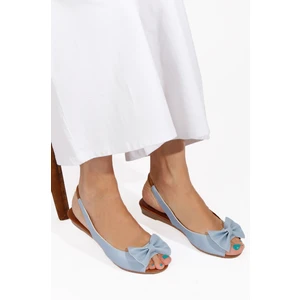 Renkli Butik Mavi Kurdeleli Sandalet
