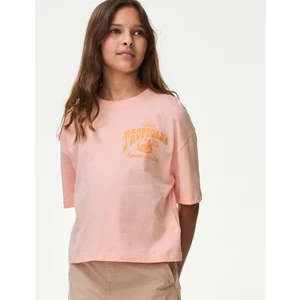 Marks & Spencer Saf Pamuklu Kısa Kollu T-Shirt (6-16 Yaş)