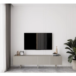 Capella Kumtaşı Rengi Mdf 4 Kapaklı Ahşap Ayaklı 180 cm Tv Ünitesi