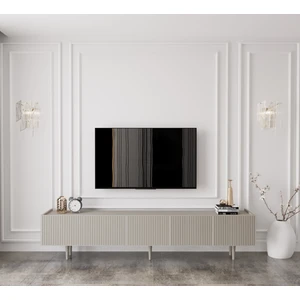 Capella Kumtaşı Rengi Mdf 5 Kapaklı Ahşap Ayaklı 200 cm Tv Ünitesi