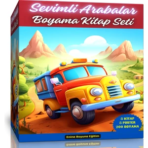Sevimli Arabalar Boyama Seti 5 Kitap