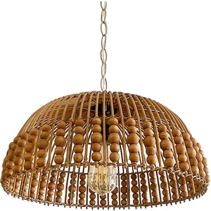 Turkish Belkıs Rattan Bambu, Hasır Sarkıt Avize Çap: 40 cm