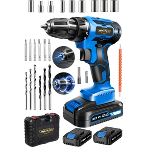 Alman Wolf 512VF 25 Ah Titan Motor 27 Parça Setli 2 Akülü Vidalama Matkap