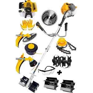 Lieber German Yelx Teknoloji 14HP Benzinli Yan Tipi Akrobat & Dip Çapalama + Canavar Ot Çalı Çim Biçme Tırpan Makinesi