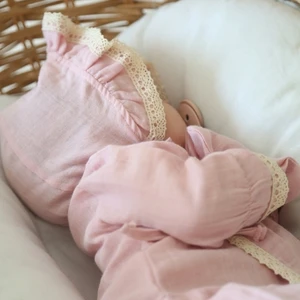 Krem Unisex Pamuklu Müslin Fistolu Yenidoğan Hastahane Çıkışı