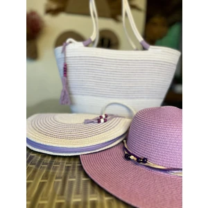 Double Knot Design Vero 3lü Takım Plaj Çantası , El Çantası Clutch, Şapka, Totebag,çanta, Yazlık, Hediyelik,