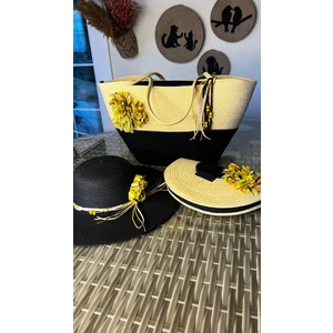 Double Knot Design Vero 3lü Takım Plaj Çantası , El Çantası Clutch, Şapka, Totebag,çanta, Yazlık, Hediyelik,
