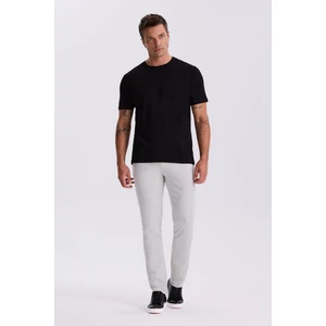 Siyah %100 Pamuk Slim Fit Bisiklet Yaka Basic T-Shirt
