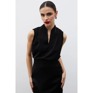 Hakim Yaka Kolsuz Bluz - Siyah