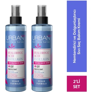 URBAN Care Hyaluronik Asit&Kolajen Kuru ve Cansız Saçlara Özel Sıvı Saç Bakım Kremi-Vegan-200 ML x 2
