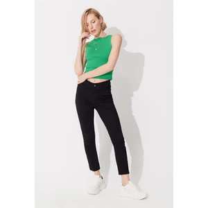 Siyah Yüksek Bel Straight Fit Jean SS23JP4744Sİ