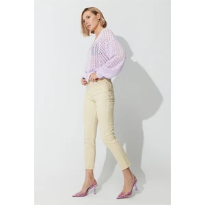 Ekru Yüksek Bel Straight Fit Jean SS23JP4744EK