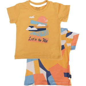 Baskılı Geometrik Desenli T-Shirt 2'li Set