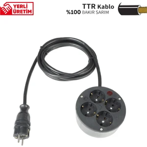 Kablolu Grup Priz 4'lü