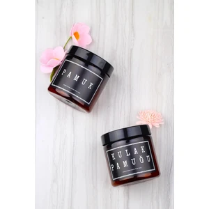 EA Home Concept 2'li Amber Kulak Pamuğu ve Pamuk Kavanozu Pamukluk Mika Plastik 500 ml Banyo Düzenleyici