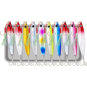 10 Adet 10GR 4.8cm Kutulu Metal Rapala Jig Seti Balık Olta Yemi Ispanyol Oltası